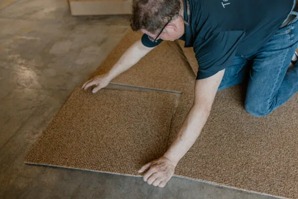 Carpet tile for basements, offices, and playrooms